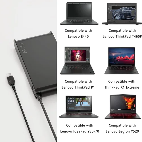 Miniatura 5 de Cargador delgado de 20 V 11.5A 230 W Legion 5 compatible con Legion 5 7 Y540 Y545 Y730 Y740 Y900 Y910 Y7000 Thinkpad P51 P52 P53 P71 P72 P73