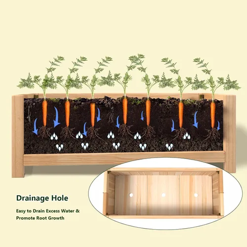 Miniatura 6 de Giantex Cama de jardín elevada plegable, jardinera plegable para flores y vegetales, caja de plantación para patio, césped, jardín, patio trasero