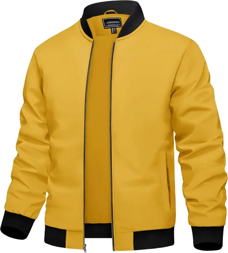 Miniatura 14 de TACVASEN Chaqueta Ligera para Hombre Chaqueta Bomber de Primavera Otoño Rompevientos Abrigos Casuales Elegantes con Bolsillos