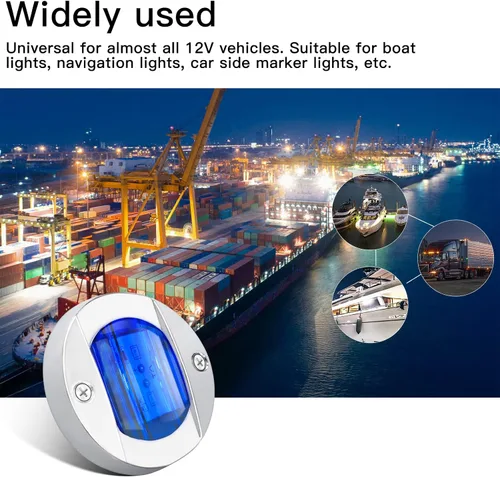 Miniatura 5 de ALFU Bule DC12V 6 LED Lateral Luces de Navegación Luces de Navegación Impermeable Marina Barco Yate Redondo Popa Anclaje Luces Lámpara de Cortesía