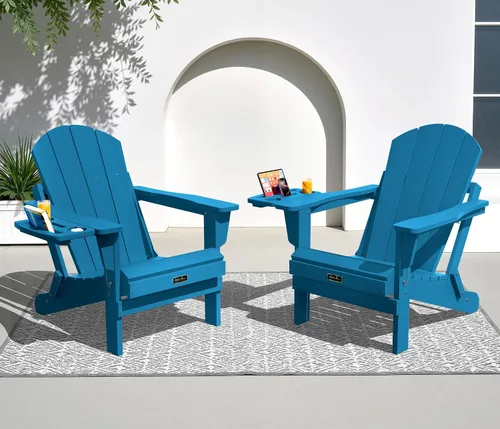 Miniatura 46 de SERWALL - Silla plegable Adirondack para patio, jardín, exterior, resistente a la intemperie, sillas para hoguera, color naranja