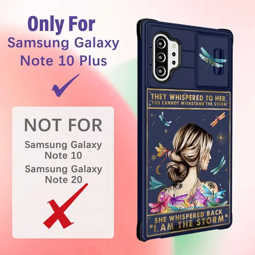 Miniatura 2 de Funermei Funda para teléfono Samsung Galaxy Note 10 Plus – Funda femenina bonita para niñas, diseño inspirador estético con funda para cámara