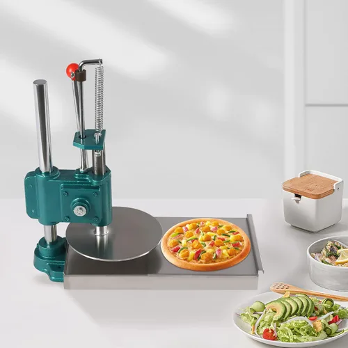 Máquina de prensa de masa de pizza, máquina de prensa manual de pastelería de 9.5 pulgadas con platos dobles de 0.2 pulgadas de grosor, máquina de