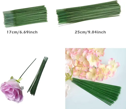 Miniatura 4 de 100 piezas de tallo floral de plástico de 7.87 pulgadas/7.9 in, varillas de flores artificiales, accesorios para hacer alambre, manualidades, ramo