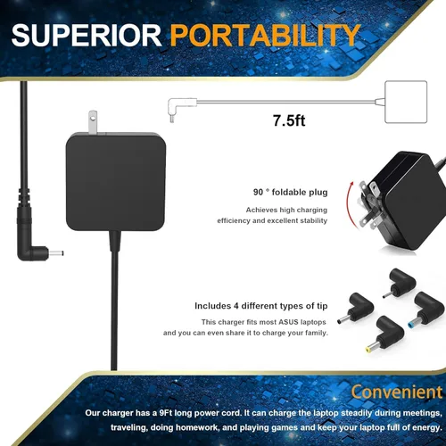 Miniatura 3 de Cargador SZGUDULO de 65 W, 45 W, 33 W, compatible con portátil Asus