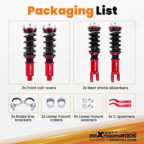 Miniatura 6 de maXpeedingrods Coilovers para Honda Civic 1988-2000, para Honda CRX 1988-1991, para Honda CR-X del Sol 1992-1995, para Acura Integra 1994-2001, Kit