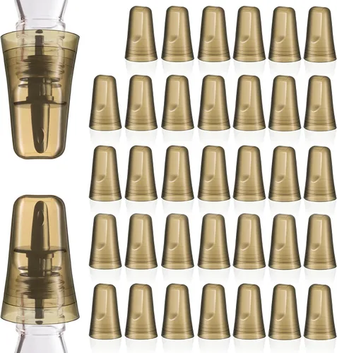 Miniatura 9 de Chengu 100 fundas para botellas de licor, tapas de boquilla para botellas, dispensador universal de vertido, tapas de boquilla de goma de silicona