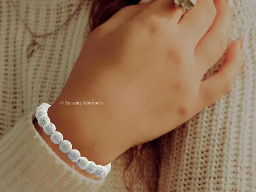 Miniatura 713 de Amazing Gemstone Pulsera de cristal para mujeres y hombres, pulsera de cristal curativo de protección, pulsera elástica con cuentas de piedras