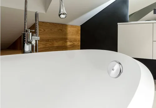 Miniatura 2 de Placa de desagüe de bañera de un solo orificio con tornillos a juego, fácil de instalar, cromado chapado Cromo chapado