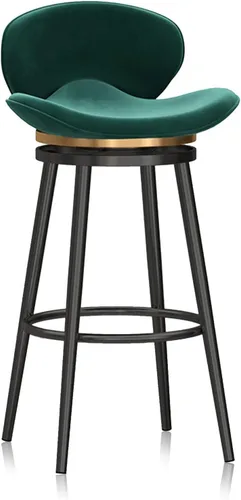 Miniatura 25 de Taburete de bar moderno con Patas de Metal Negro, giratorio de 360 grados, cómodo y tapizado, ideal para el hogar, bar, cocina, isla, comedor o Pub