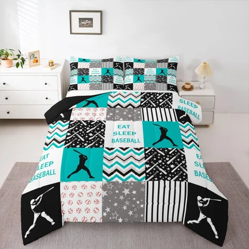Miniatura 20 de Erosebridal Edredón de baloncesto para niños, juegos deportivos, inserción de edredón individual para niños, adolescentes y adultos, juego