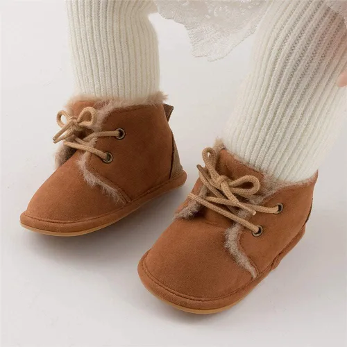 Miniatura 2 de Miamooi Botas de invierno para bebés, niños y niñas, para recién nacidos, cálidas, de forro polar, antideslizantes, con cordones, zapatos