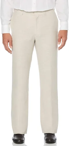 Cubavera Pantalón de vestir de mezcla de lino con parte delantera plana para hombre (talla de la cintura 30 - 54 grande y alto)