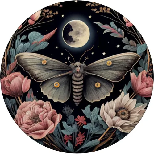 Miniatura 3 de Moth Moon Flowers Astrología Celestial PopSockets intercambiables PopGrip
