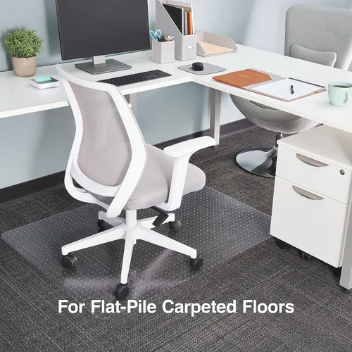 Miniatura 3 de Staples Tapete para silla de oficina, tapetes transparentes, alfombras de pelo plano, 48 x 36 pulgadas, deslizamiento suave