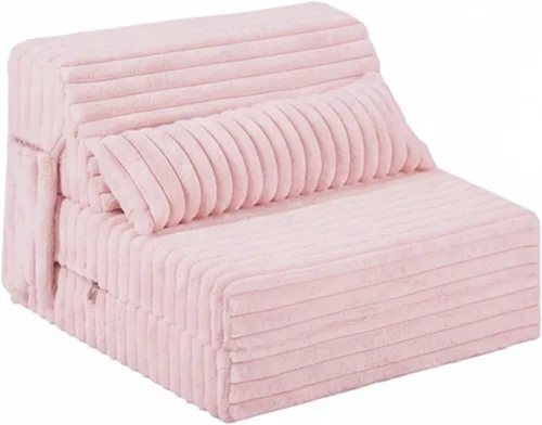 Miniatura 20 de Tiita Sofá cama plegable tamaño individual, colchón convertible con almohada, colchón de pana gruesa para el suelo, sofá cama con bolsillo lateral