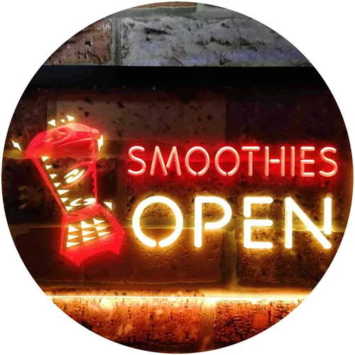 Miniatura 13 de ADVPRO Smoothies Open Shop - Letrero de neón LED de doble color, azul y rojo, 12 x 8.5 pulgadas, st6s32-i0264-br