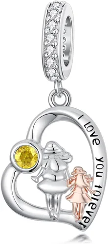 Miniatura 133 de PROESS Dije para padre, madre e hija, pulsera de plata de ley para pulseras, regalos de cumpleaños, día de San Valentín, para hija, madre, amante