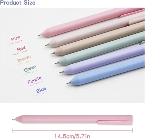 Miniatura 2 de Bolígrafos de gel de colores, 6 bolígrafos de tinta pastel, bolígrafos de color de punta fina, escritura suave para diario, tomar notas, bolígrafos