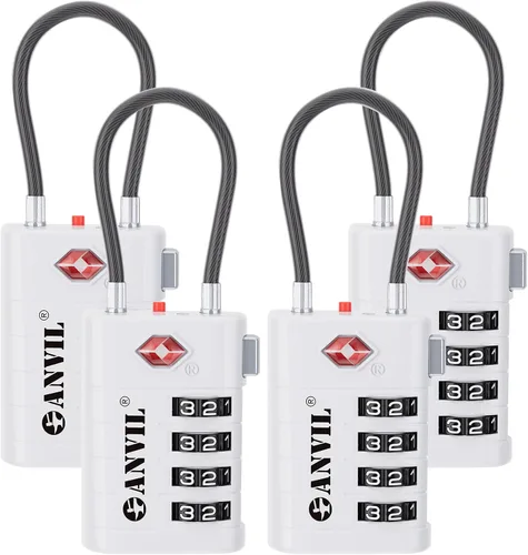 Miniatura 28 de ANVIL Candados de equipaje TSA de 4 esferas con alerta de búsqueda: núcleo TSA008 mejorado para máxima seguridad, ideal para equipaje, maleta