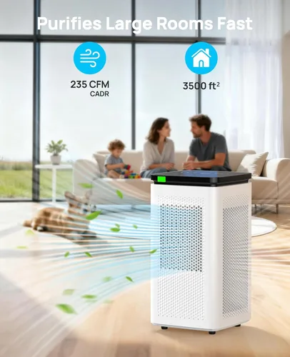 Miniatura 3 de Purificadores de aire para habitaciones grandes del hogar de hasta 3500 pies cuadrados, H13 True HEPA 0.1 micrones 99.97% filtración con filtro