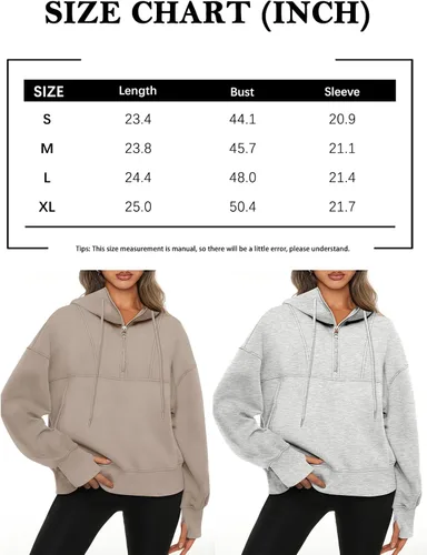 Miniatura 7 de AUTOMET Sudaderas de gran tamaño con capucha de forro polar para mujer, camisas de manga larga, ropa de otoño con bolsillo