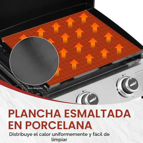 Miniatura 8 de Royal Gourmet PD1305H - Combo de parrilla y plancha de gas propano de 3 quemadores con tapa, combo de parrilla 3 en 1 con salida de 29,000 BTU