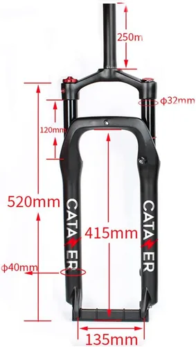 Miniatura 3 de Air Fat Bike Tenedor 26x4.0 Snow Fat Bike Front Fork Travel 4.724 in Aleación de aluminio Fat Fork Bike para neumático de 4.0