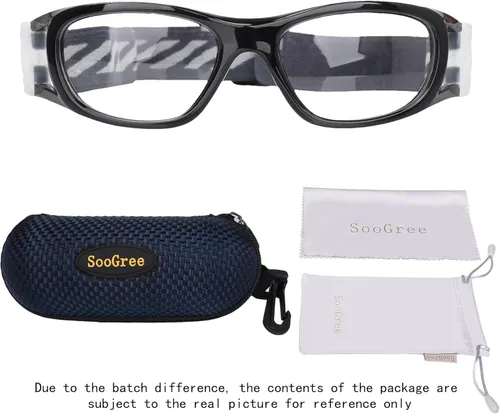 Miniatura 7 de N/A'' Gafas deportivas para niños, baloncesto, fútbol, entrenamiento, seguras, antiniebla, 7-12 Marco Negro Gris Pad