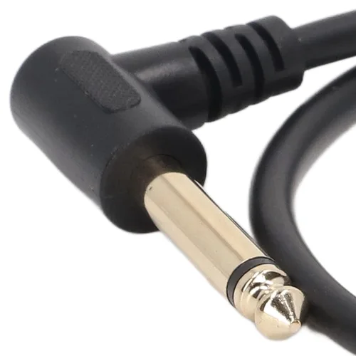 Miniatura 5 de Fydun Cable de sonido 1.6 ft mono ángulo recto 0.250 in macho a hembra Cable de extensión estéreo de alto rendimiento reemplazo para micrófono