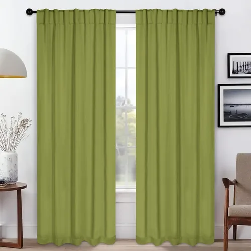 Miniatura 20 de BLUENILEMILLS Paneles de cortinas opacas para oscurecer la habitación con bolsillo para barra/pestañas traseras, cortinas perfectas para ventanas