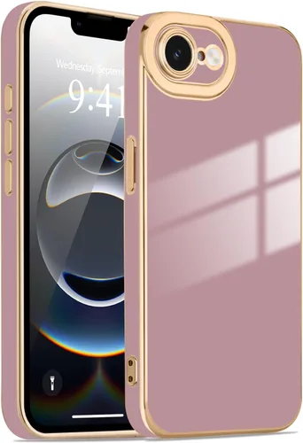 Miniatura 192 de Lafunda Diseñada para iPhone 13 Pro, fundas lujosas con chapado lindo para mujeres y niñas, elegante borde dorado, a prueba de golpes, TPU con funda