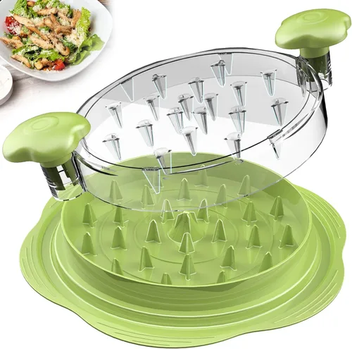 Miniatura 11 de SURETIVIAN Desmenuzadora de Pollo Desmenuzadora de Pechuga de Pollo Grande Herramienta Giratoria con Cepillo y Tenedor, Máquina Desmenuzadora de Rojo