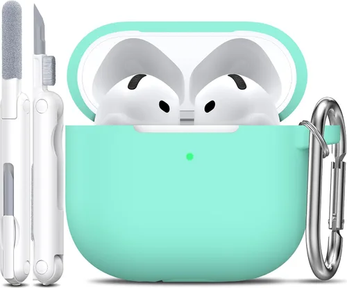 Miniatura 30 de R-fun Funda para AirPods 4 con kit de limpieza, funda protectora completa de silicona suave, compatible con AirPods 4 Gen, verde bosque C Bosque
