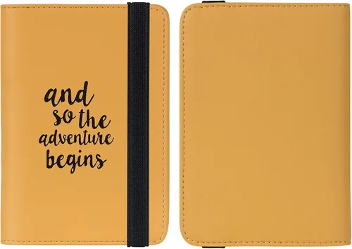Miniatura 2 de Casmonal Funda para pasaporte, cartera con bloqueo RFID, funda de cuero, organizador de documentos de viaje, Combo de vacunación amarillo