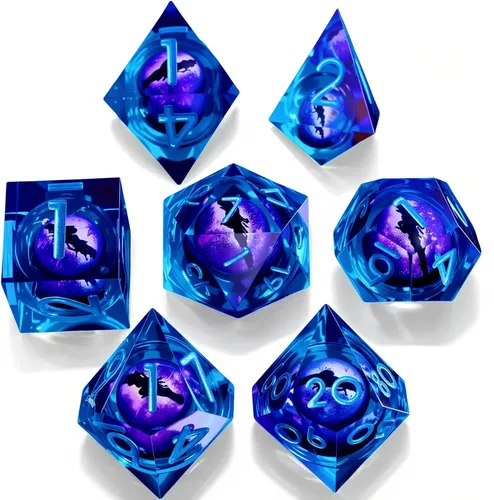 Miniatura 7 de Juego de dados de Dungeons and Dragons DND, juego de dados de resina poliédrica D&D, adecuado para juegos de rol, RPG, Pathfinder, juego de dados DND