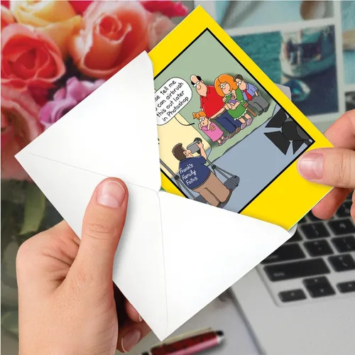 Miniatura 6 de NobleWorks - Divertida tarjeta del Día de la Madre con sobre, saludo de dibujos animados, regalo de papelería para mamá, familia aerografiada