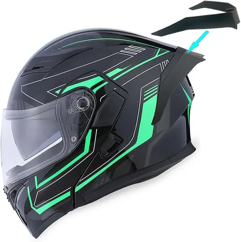 Miniatura 12 de 1Storm Casco modular de cara completa para motocicleta con doble visera abatible y protector solar: HB89 Flecha Azul