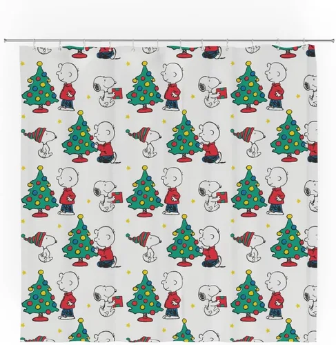 Miniatura 11 de Dr. Seuss The Grinch Holiday - Juego de cortinas de ducha de 13 piezas, cortina de tela de 72 x 72 pulgadas con ganchos, decoración de baño, lavable