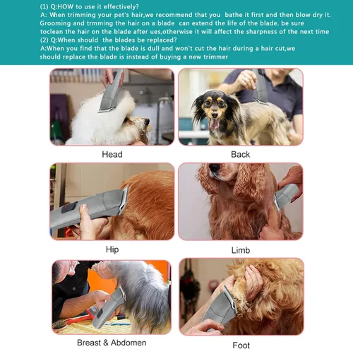 Miniatura 7 de 3 cuchillas 7FC de repuesto para aseo de perros compatibles con Andis Dog Clipper, hoja de cerámica y hoja de acero inoxidable Paquete de 3 #7FC