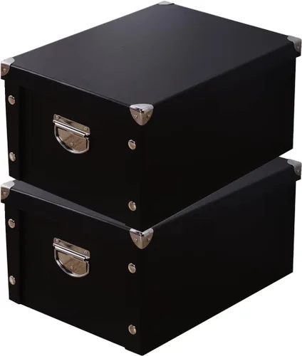 GUOZI Caja de almacenamiento plegable, caja de memoria decorativa con tapa y esquinas reforzadas de metal, caja de regalo organizadora para 2