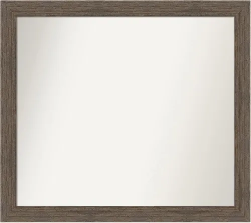 Miniatura 177 de Amanti Art Espejo de pared personalizado no biselado (24 x 27 pulgadas), marco estrecho de nogal chipre - varios tamaños personalizados - Espejo