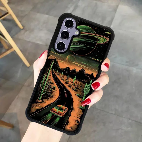 Miniatura 7 de CARLOCA Funda compatible con Samsung Galaxy A13 5G con patrón de camino del desierto naranja alienígena, antideslizante, cuatro esquinas, absorción