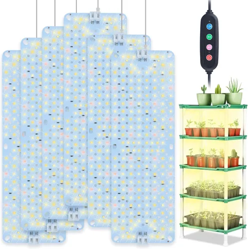 Miniatura 11 de Paquete de 3 luces de cultivo de pantalla plana para plantas de interior, inicio de semillas, verduras con temporizador de 4/8/12 horas, lámparas