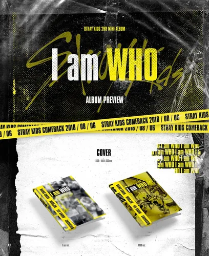 Miniatura 2 de Stray Kids - I am WHO [RANDOM ver.] (2º Mini Álbum) CD+Photobook+3 tarjetas de fotos QR+póster+póster plegable del grupo oficial+tarjeta