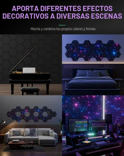 Miniatura 4 de ZenSonic Paquete de 12 paneles de espuma autoadhesivos a prueba de sonido para paredes de 12 x 10 x 0.4 pulgadas, paneles acústicos hexagonales