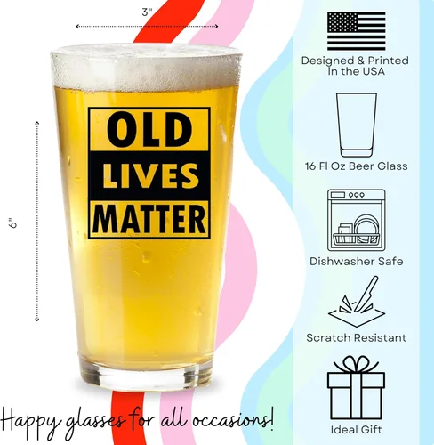 Miniatura 6 de Old Lives Matter - Vaso de cerveza – Regalos divertidos para hombres, papá, marido o abuelo – Regalo de jubilación, regalo de cumpleaños