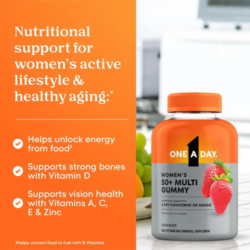 Miniatura 4 de One A Day Multivitamínico para mujeres de 50 años o más, gomitas multivitamínicas para mujeres 50 plus para apoyo inmunológico, salud ocular