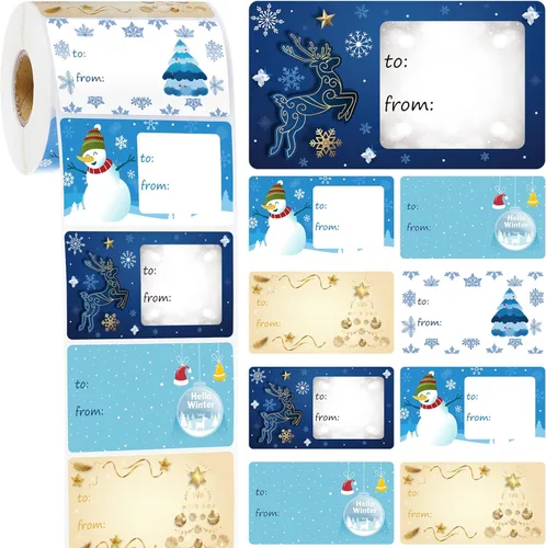 Miniatura 8 de Outus 500 Piezas Etiquetas de Navidad Autoadhesivas Etiquetas de Regalo para Regalos de Navidad Etiquetas de Nombre de Navidad Pegatinas para Papel