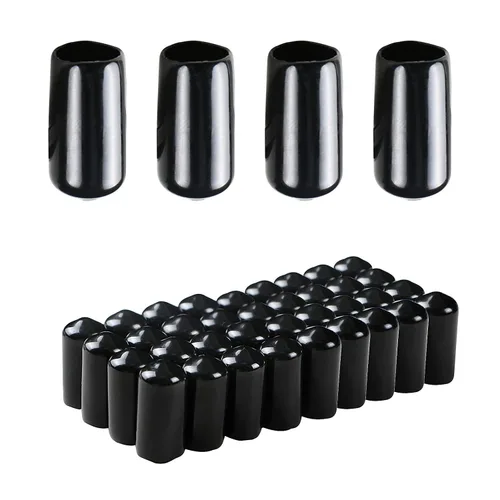 Miniatura 32 de Cubierta de tapa de extremo redondo de goma 0.08 pulgadas (0.079 in), protectores de rosca de tornillo de PVC flexible de tubería de tubería
